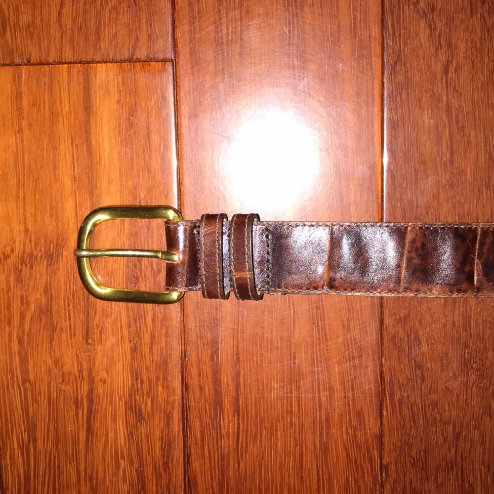 Crocodile leather belt